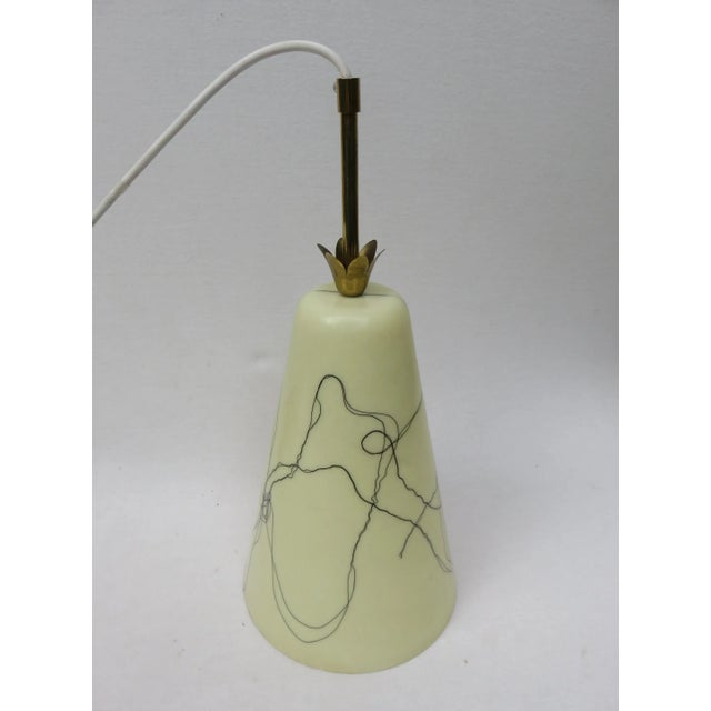 Beige Yellow & Beige Fiberglass Shades Pendant, 1950s For Sale - Image 8 of 14