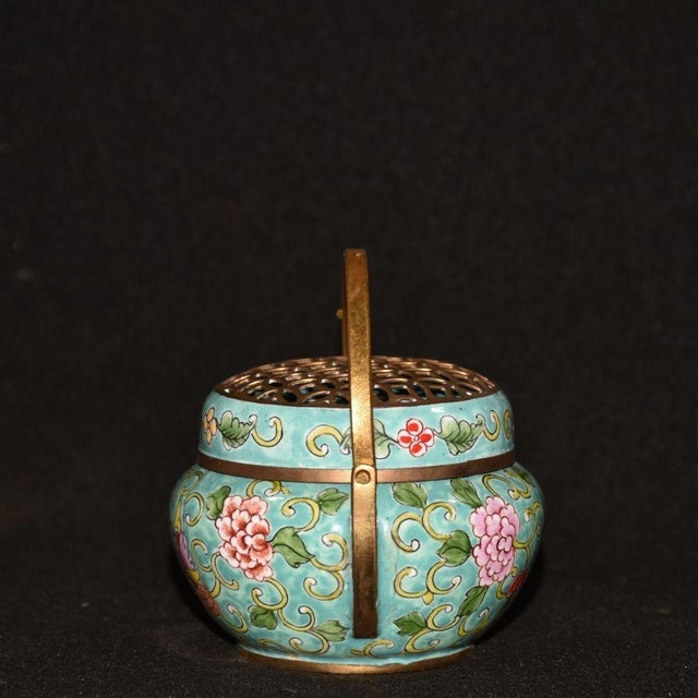 Late 19th Century Cloisonné Enamel Hand Warmer With Butterfly Motif, 270g For Sale In Los Angeles - Image 6 of 9