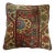 Banded Small Traditional Square Antique Rug Pillow For Sale