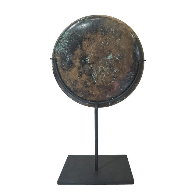 Khmer Bronze Mirror, Hand-Crafted in Cambodia, 14th - 15th Century For Sale In New York - Image 6 of 9