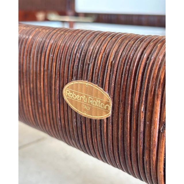 Brown Roberti Rattan Double Bed, 1970s For Sale - Image 8 of 14