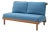 Rishon Teak Outdoor Love Seat - Canvas Sapphire Blue For Sale