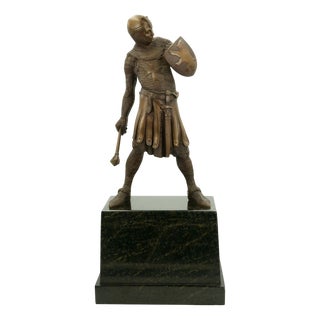 Josef Moest, Crusader with Shield and Mace, 1910, Bronze For Sale