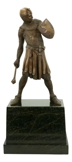 Josef Moest, Crusader with Shield and Mace, 1910, Bronze