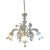 Murano Style Glass Clear and Gold Chandelier With Flowers and Leaves For Sale