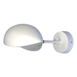 Mid-Century Modern White Eye Sconce Wall Lamp by Serge Mouille For Sale