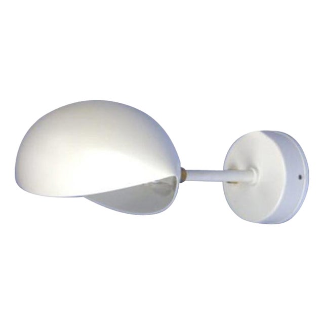 Mid-Century Modern White Eye Sconce Wall Lamp by Serge Mouille For Sale