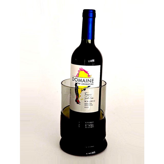 Glass 1980s Double Dipped Smoked Glass Vase or Pillar Candle Holder For Sale - Image 7 of 10