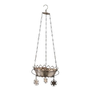 Vintage Silver Judaica Ner Tamid Perpetual Lamp Holder For Sale