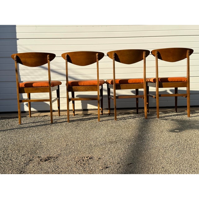 Set of 4 Mid-Century Modern Walnut Shell Back Dining Chairs For Sale - Image 12 of 12