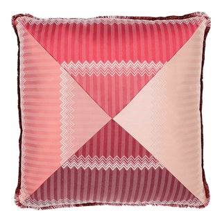 Missoni Home Red Jacquard and Chevron Wells Cushion, Italy For Sale