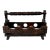 Spanish Revival Solid Wood & Brass Three Wine Bottle Holder For Sale
