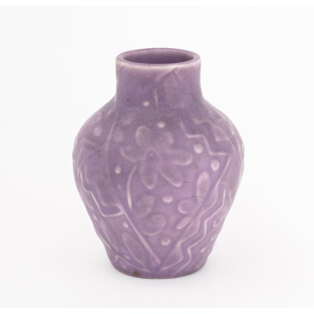 Collection of Three Rookwood Pottery Art Deco Purple Matte Glazed Ceramic Vases For Sale In New York - Image 6 of 11