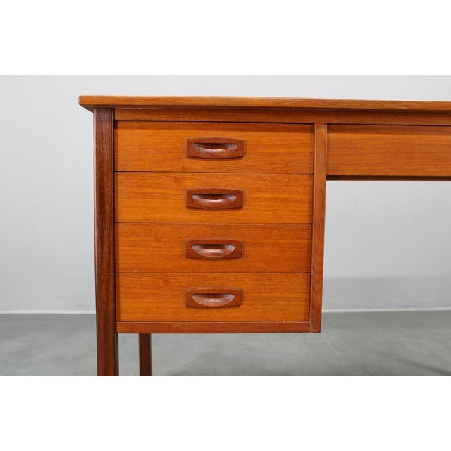 Brown Mid-Century Danish Freestanding Teak Writing Desk, 1960s For Sale - Image 8 of 15