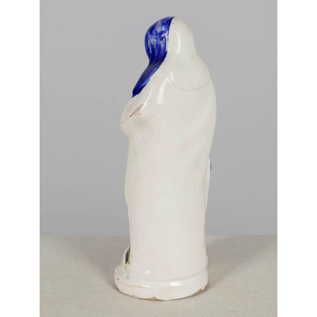 Ceramic French Henriot Quimper Faience Statue of Virgin Mary & St. Anne For Sale - Image 7 of 10