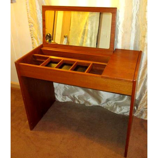 Mid Century Teak Danish Modern Flip Top Vanity Chairish