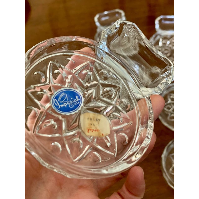 Set of eight- imperial glass midcentury glass sip and smoke coasters. Beautiful design. Fun addition to your table or bar!...