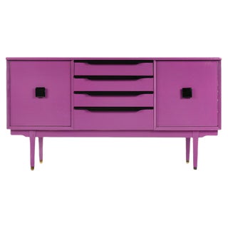 Purple Lacquered Wood Console Table, 1960s For Sale
