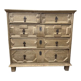 18th Century English Bleached Oak Chest of Drawers For Sale