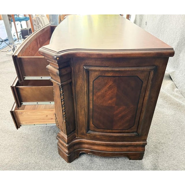 Brown Michael Amini Windsor Court Three Drawer Low Dresser For Sale - Image 8 of 16