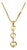 Late 20th Century 14K Yellow Gold Floating Diamond Heart Pendant Slide For Sale