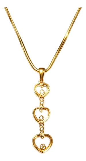 Late 20th Century 14K Yellow Gold Floating Diamond Heart Pendant Slide