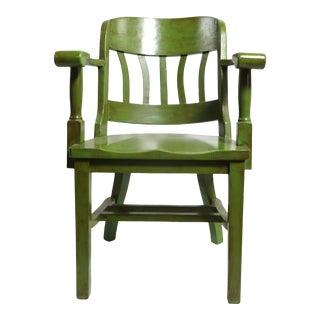 Turn of the Century Antique Yale Library Bank of England Jury Style Office Desk Chair For Sale
