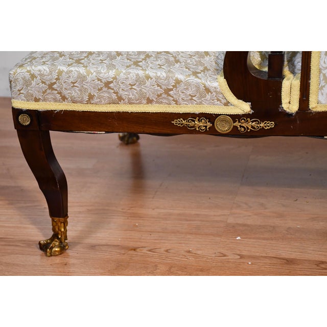 1890s Antique French Empire Mahogany Spring-Seat Daybed / Chaise Lounge For Sale - Image 11 of 18