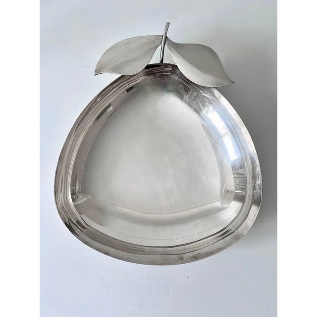 Acquired in Paris, France - a lovely silver plate bowl in the shape of an apple or piece of fruit... a compliment to any...
