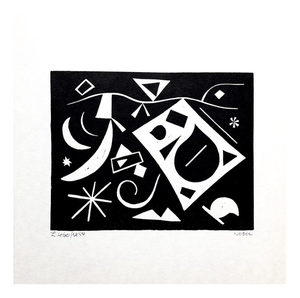 Otto Nebel, Painting l.460, 1954, Linocut, Paper