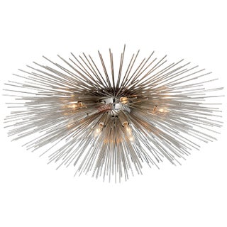 Kelly Wearstler for Visual Comfort Signature Strada Medium Flush Mount in Polished Nickel For Sale