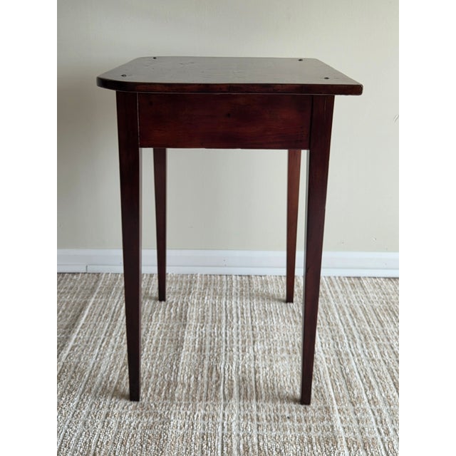 Wood Early 20th Century American Country Primitive Single Drawer Side Table For Sale - Image 7 of 7
