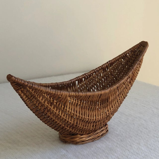 Mid-Century Half Moon Footed Basket For Sale In Baltimore - Image 6 of 13