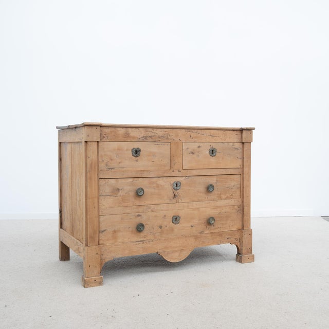 Antique French Chest of Drawers in Walnut and Cherry Wood, 1880 For Sale - Image 8 of 8