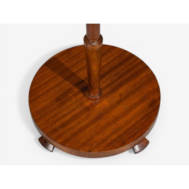 Swedish Art Deco, Floor Lamp, Wood, Metal, Silk, Sweden, 1930s For Sale In New York - Image 6 of 9