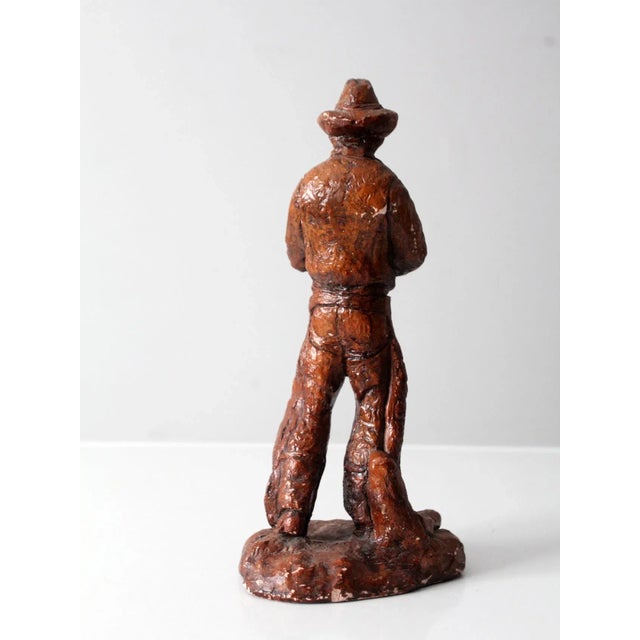 Mid 20th Century Vintage Western Cowboy Statue For Sale - Image 5 of 10