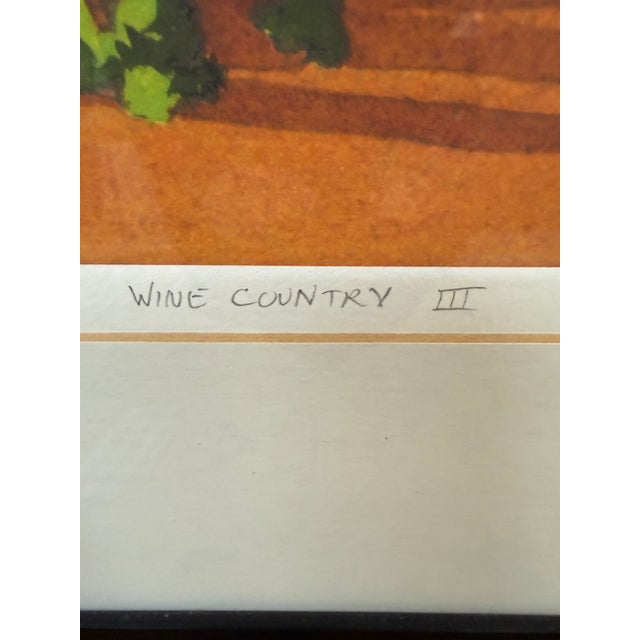 Early 21st Century Ray Jacobson Wine Country Giclee Watercolor, Certificate For Sale - Image 5 of 12