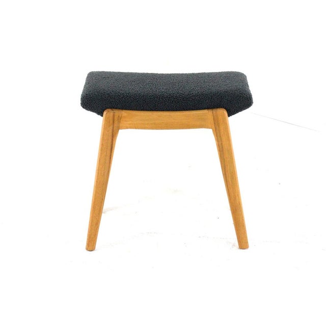 Vintage Ottoman in Solid Wood and Fabric For Sale - Image 3 of 11