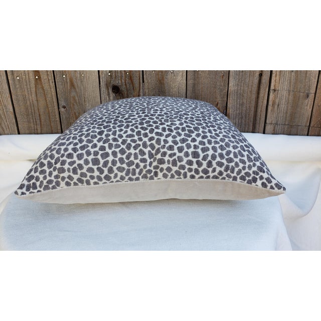 Contemporary Robert Allen Grey Cheetah Print Fabric Pillow Cover For Sale - Image 3 of 4