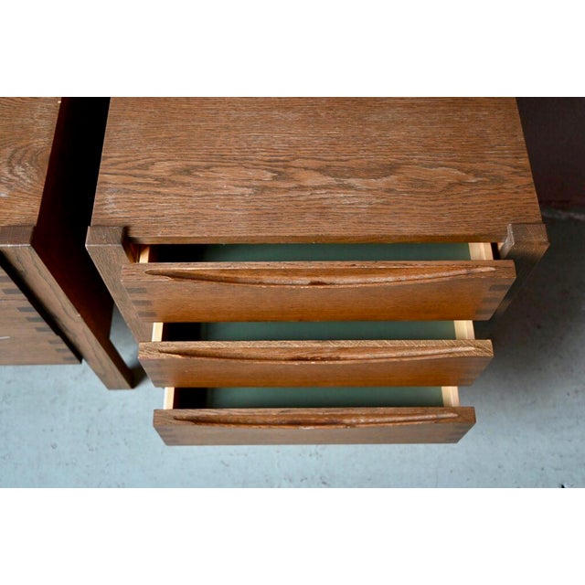 Wood Vintage Brutalist Bedside Tables, 1970s, Set of 2 For Sale - Image 7 of 10