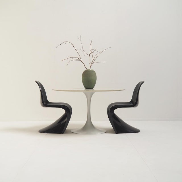 Metal DF2000 Series Pedestal Dining Table by Raymond Loewy for Doubinski Frères, 1960s For Sale - Image 7 of 13