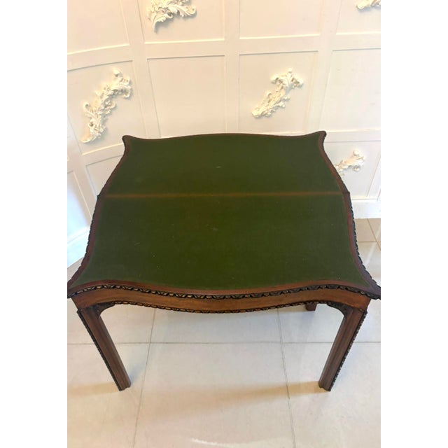 Antique Georgian Chippendale Mahogany Serpentine Console Card Table, 1770s For Sale - Image 11 of 12