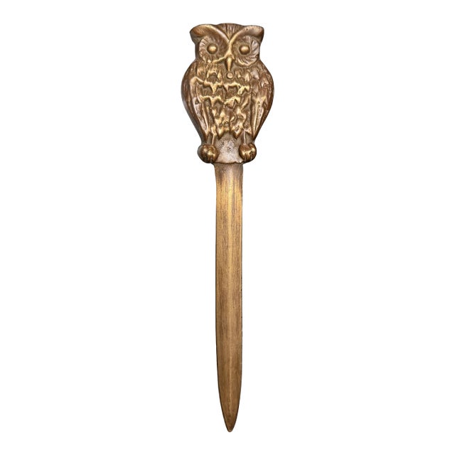 Early 20th Century Bronze Owl Letter Opener For Sale