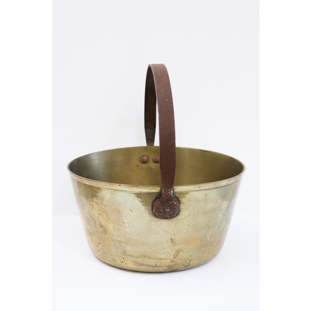 Mid-Century Modern Large Antique Brass Jam Pan, 1880 For Sale - Image 3 of 8