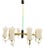 Large Brass Chandelier with Opaline Glass Shades from Stilnovo, 1950s For Sale