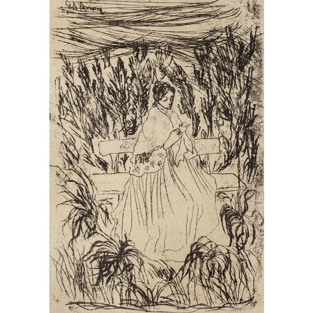 Woman in a Landscape is an original Modern Artwork realized by the Italian artist Giovanni D'Aroma in the 1940s. Original...