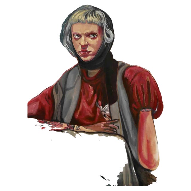 Valeriya Shebelnichenko, Self Series: Intro-Inspection, Oil Painting, 2022 For Sale