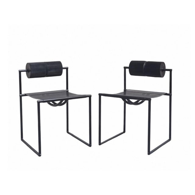 1980s Prima Black Chairs by Mario Botta for Atlas, Italy, 1980s, Set of 2 For Sale - Image 5 of 10