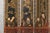 Late Qing Lacquered Six-Panel Screen with Gilded Figures and Scenic Motifs For Sale - Image 4 of 12