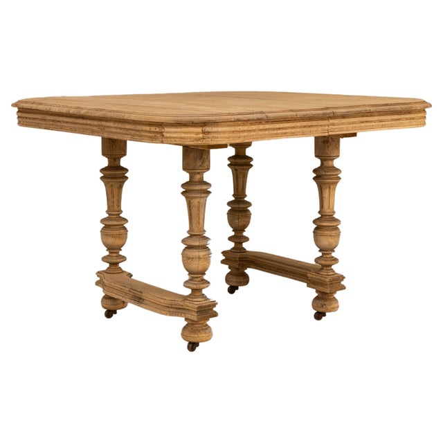 1900s Belgian Renaissance Revival Oak Table on Wheels For Sale - Image 10 of 18
